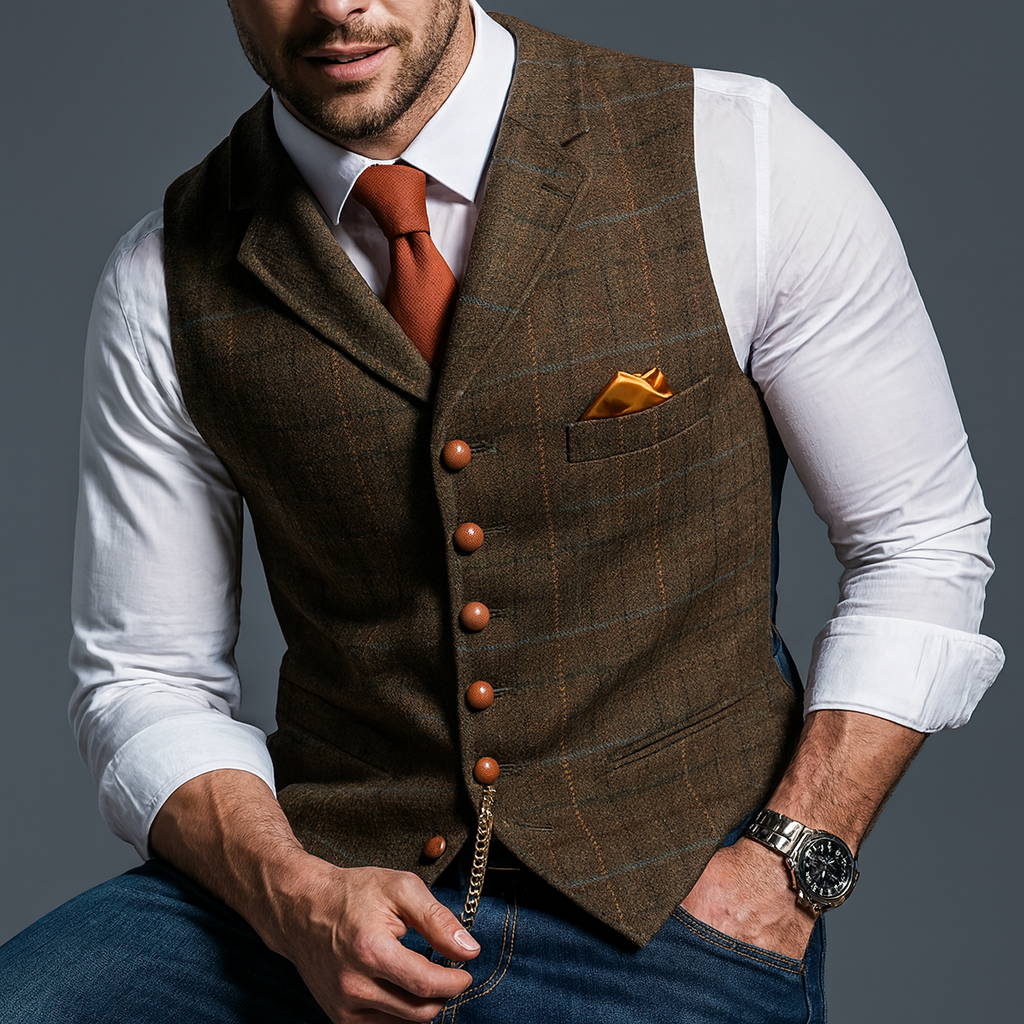 Formeel gilet met V-hals - Dubbelrijig en tijdloze elegantie