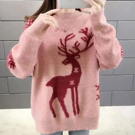 Foute kersttrui voor dames – Losvallende trui met feestelijke kerstprint, comfortabel & stijlvol