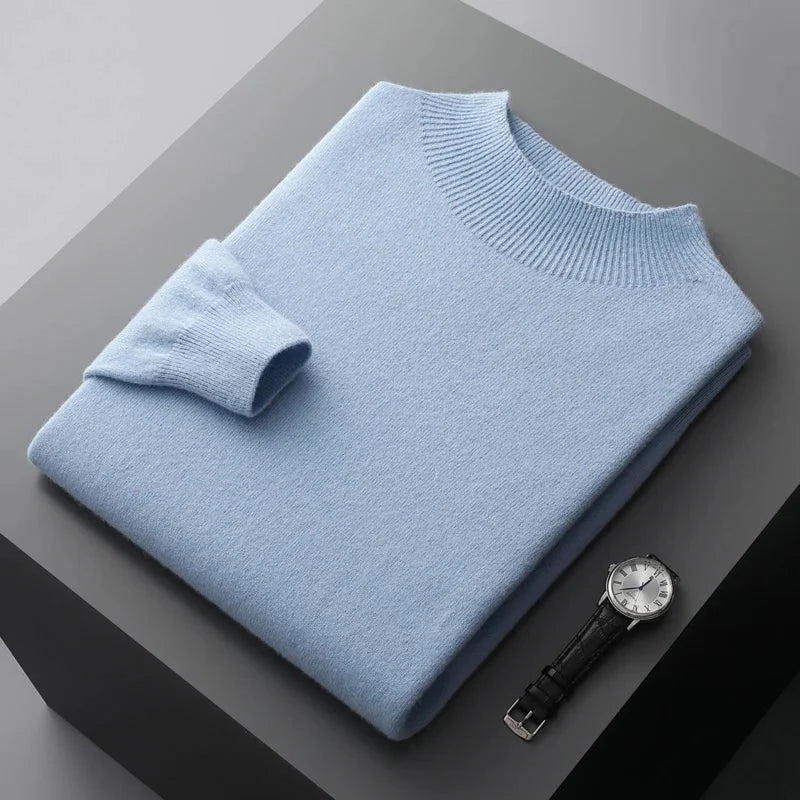Gebreide herenpullover met opstaande kraag