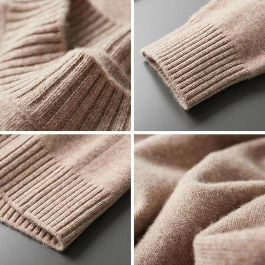 Gebreide herenpullover met opstaande kraag