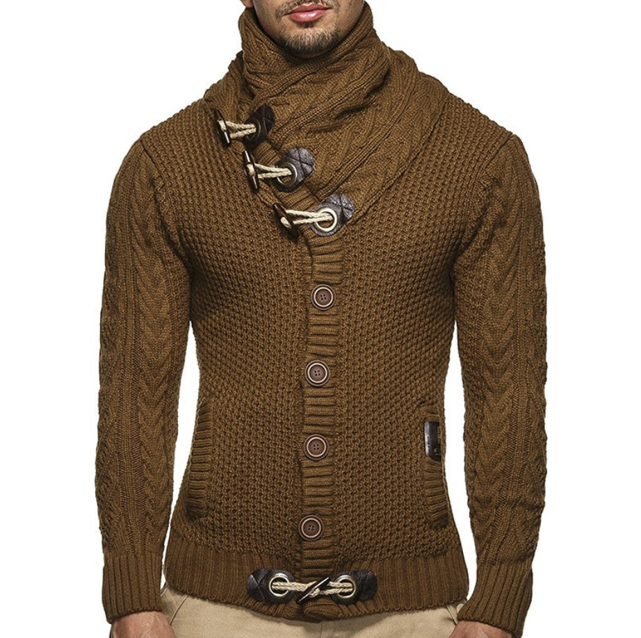 Gebreid Herenvest met Hoge Kraag - Stijlvol & Casual Vest voor Heren