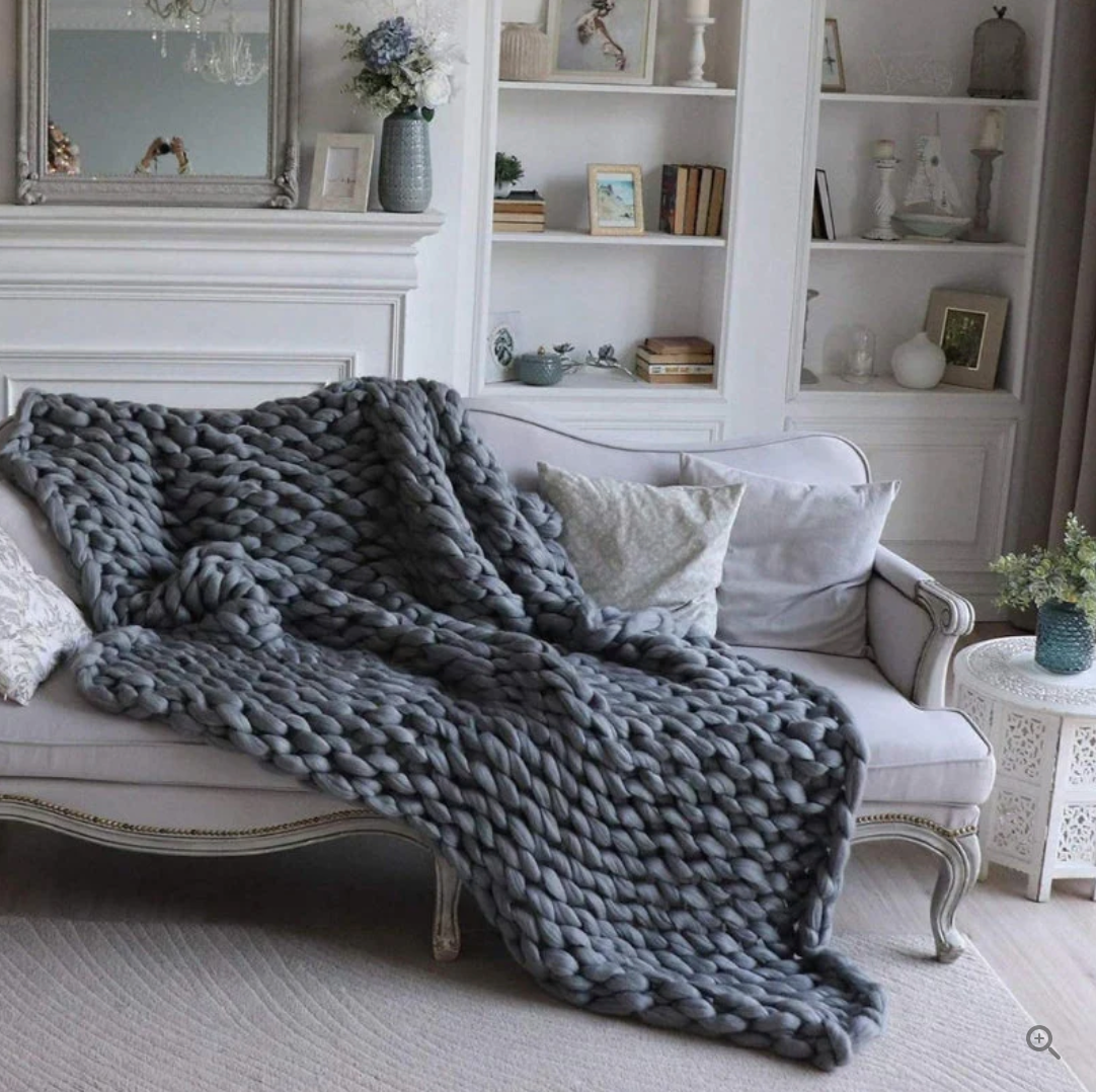 Gebreide deken van merinowol – Warmte & luxe