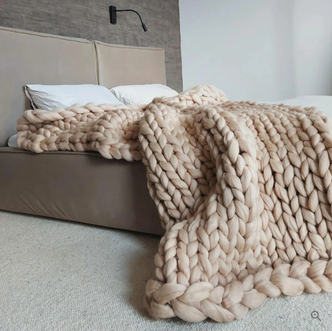 Gebreide deken van merinowol – Warmte & luxe