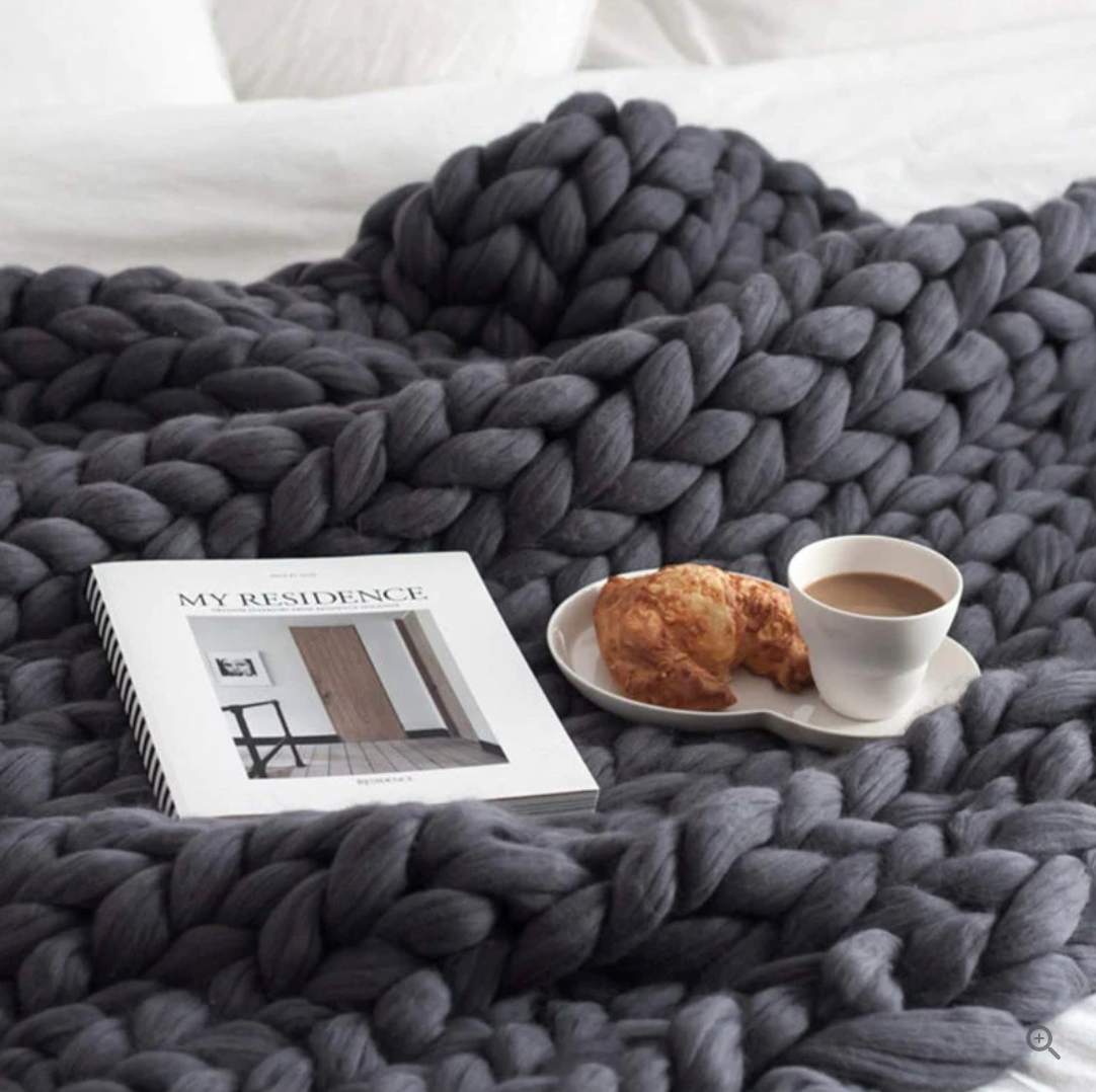 Gebreide deken van merinowol – Warmte & luxe