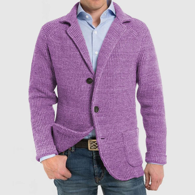 Gebreide herenblazer met tweeknoopssluiting