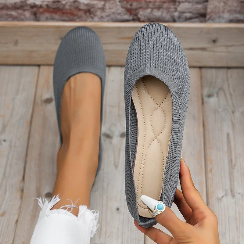 Gebreide instapballerina's voor dames