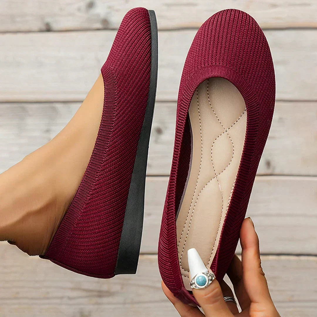Gebreide instapballerina's voor dames