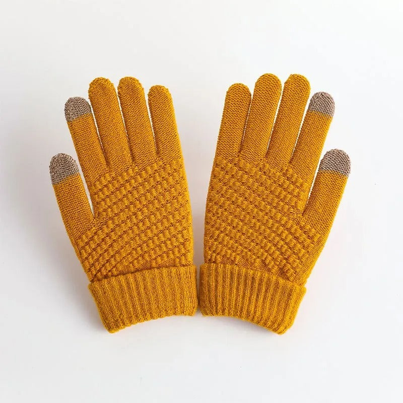 Gebreide kasjmieren winterhandschoenen voor dames