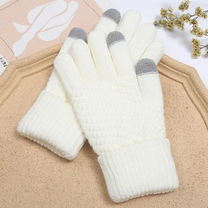 Gebreide kasjmieren winterhandschoenen voor dames