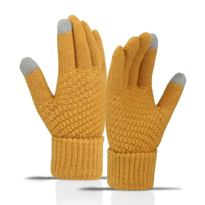 Gebreide kasjmieren winterhandschoenen voor dames