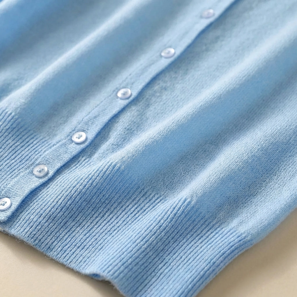 Gecropt vest met V-hals