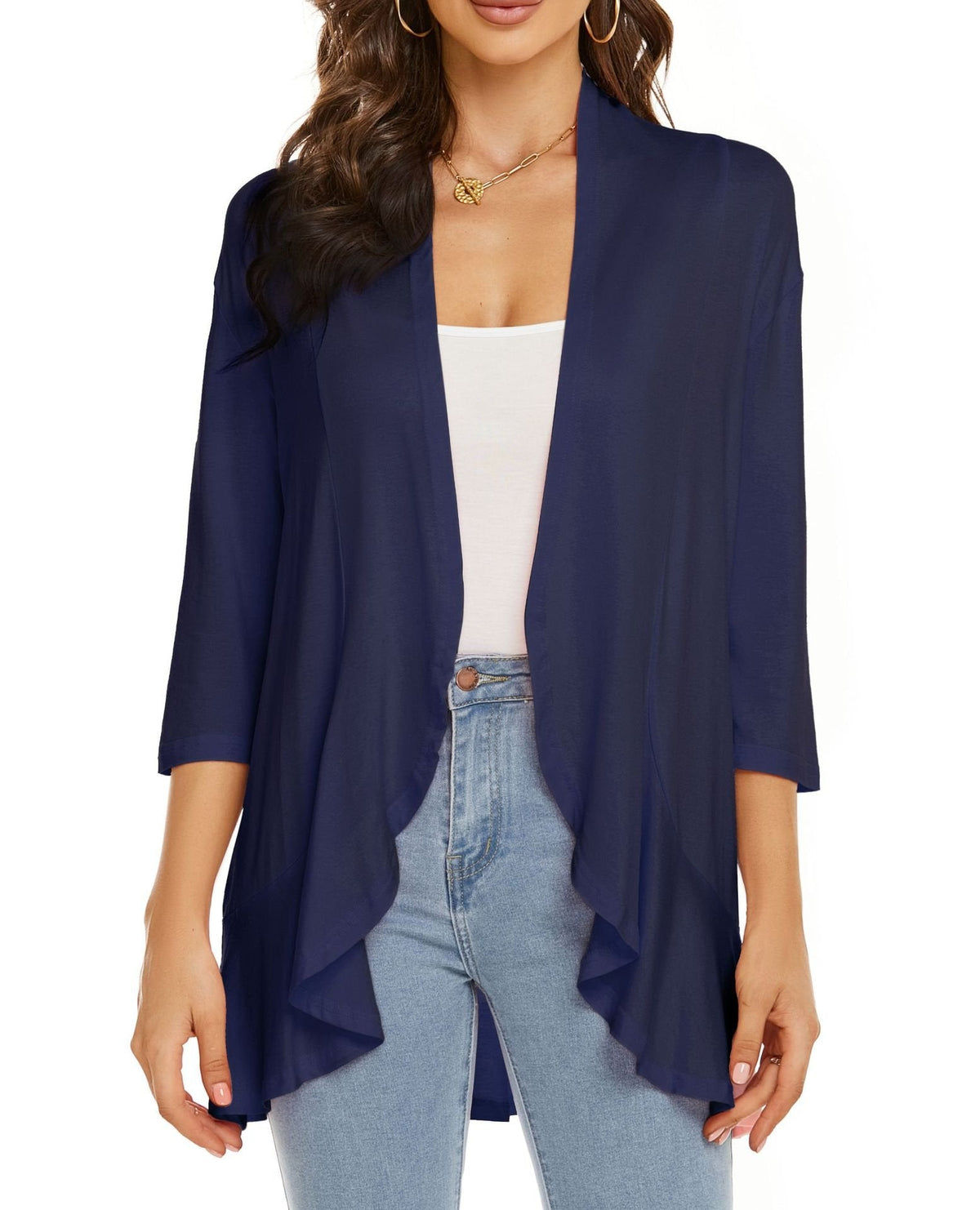 Gedrapeerd vest met open voorkant