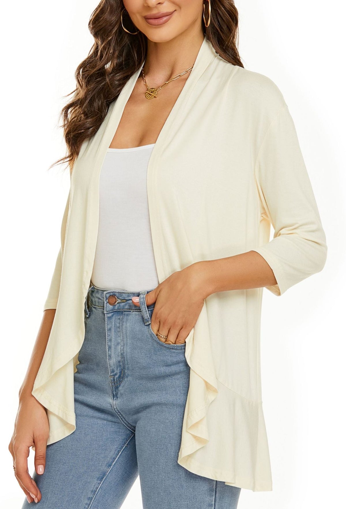 Gedrapeerd vest met open voorkant