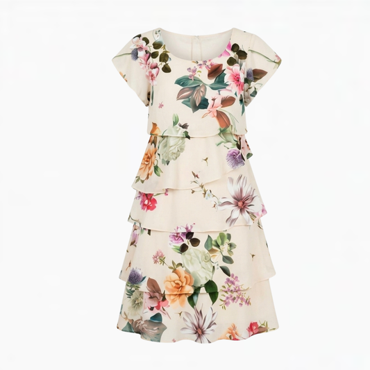 Gelaagde jurk met bloemenprint