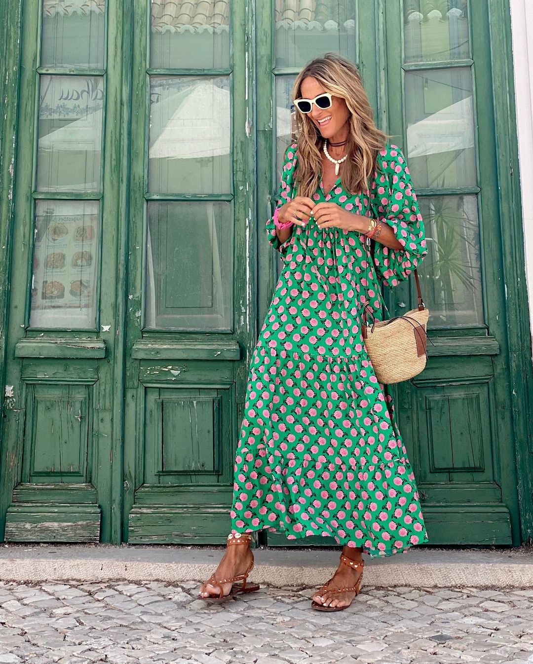 Gelaagde zomerse maxi-jurk voor dames