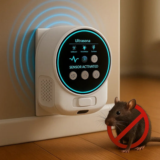 Geluidsstille ultrasone rattenverjager voor het stopcontact voor binnen en buiten, 300 m²