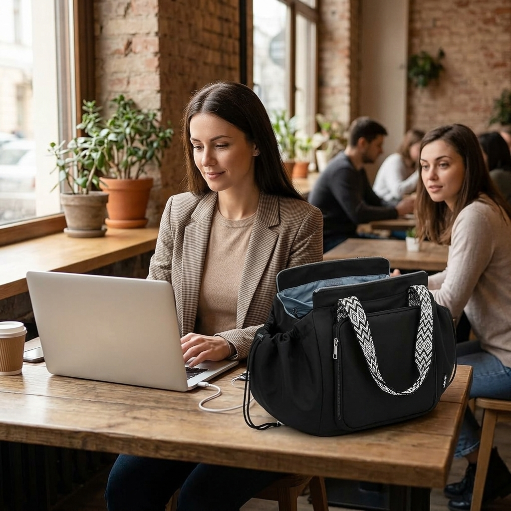 Georganiseerde shopper voor dagelijks gebruik met rugzakbanden