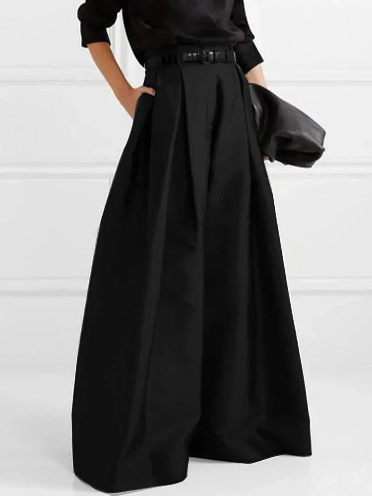 Geplooide High-Waist Maxi-Rok voor Dames