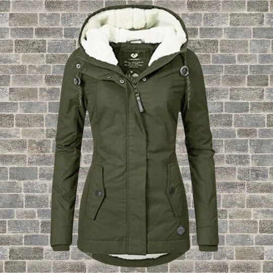 Geplooide mantel met capuchon