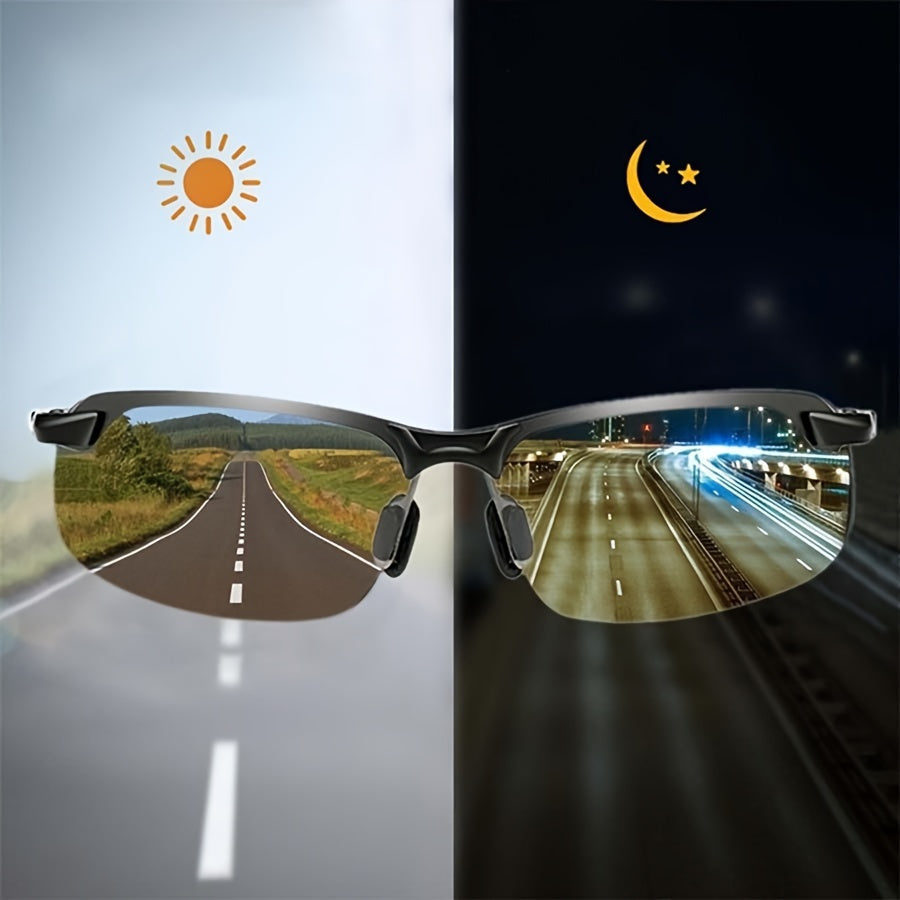 Gepolariseerde fotochromatische zonnebril | UV400-bescherming | Automatische lichtaanpassing (dag en nacht) | Slimme verblindingsreductie voor bestuurders en outdoor