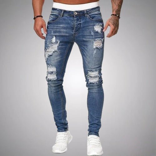 Gerafelde skinny jeans voor heren