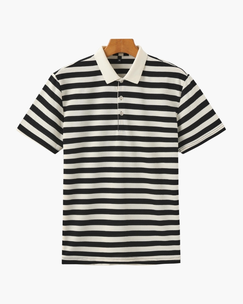 Gestreept katoenen herenpoloshirt met losse pasvorm