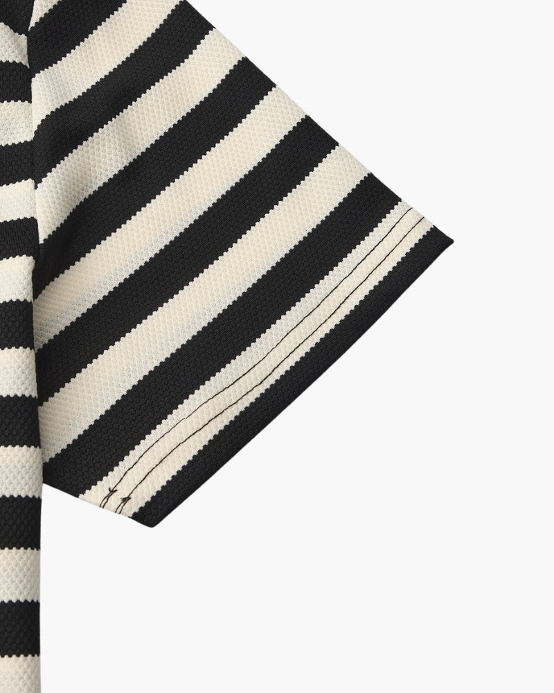 Gestreept katoenen herenpoloshirt met losse pasvorm