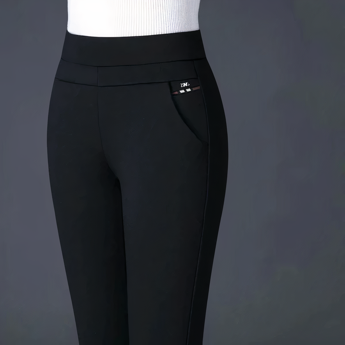 Gestreepte pantalon met hoge taille voor dames