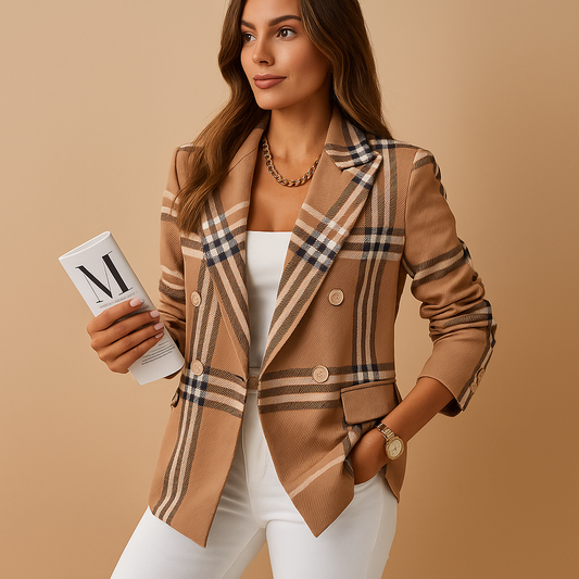 Getailleerde damesblazer met functionele zakken – elegante zwarte damesblazer in klassieke tinten