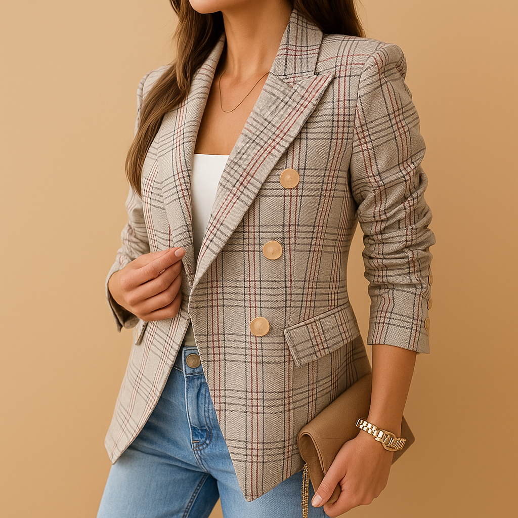 Getailleerde damesblazer met functionele zakken – elegante zwarte damesblazer in klassieke tinten