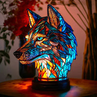 Glazen lamp met dierenmotieven en zacht licht