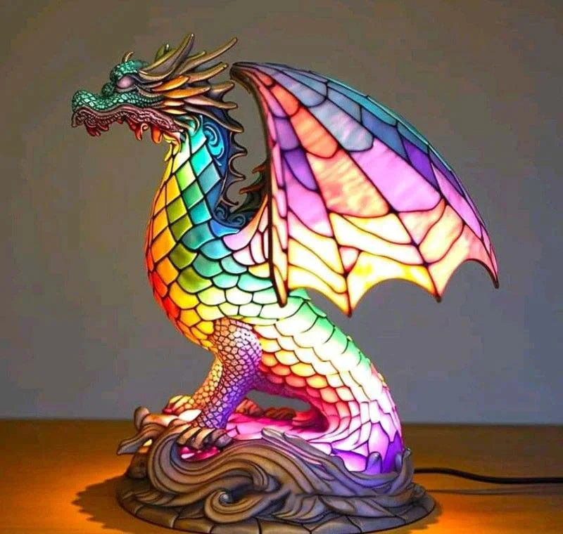 Glazen lamp met dierenmotieven en zacht licht
