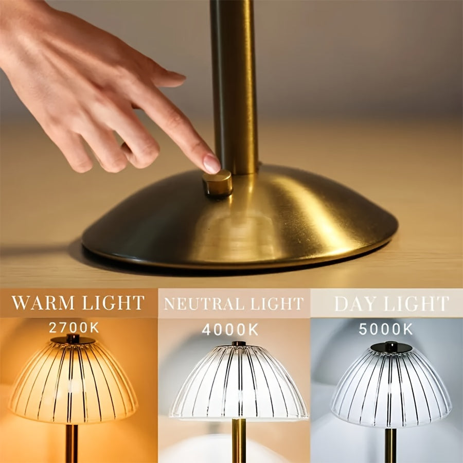 Gouden tafellamp met touchfunctie | USB-oplaadbaar