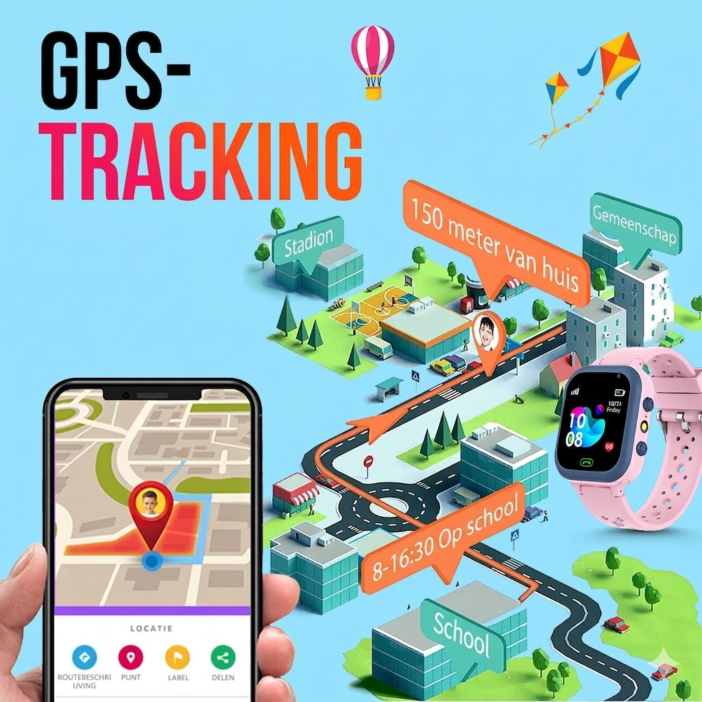 GPS-horloge voor kinderen - Waterdicht | Videobellen | Veiligheid
