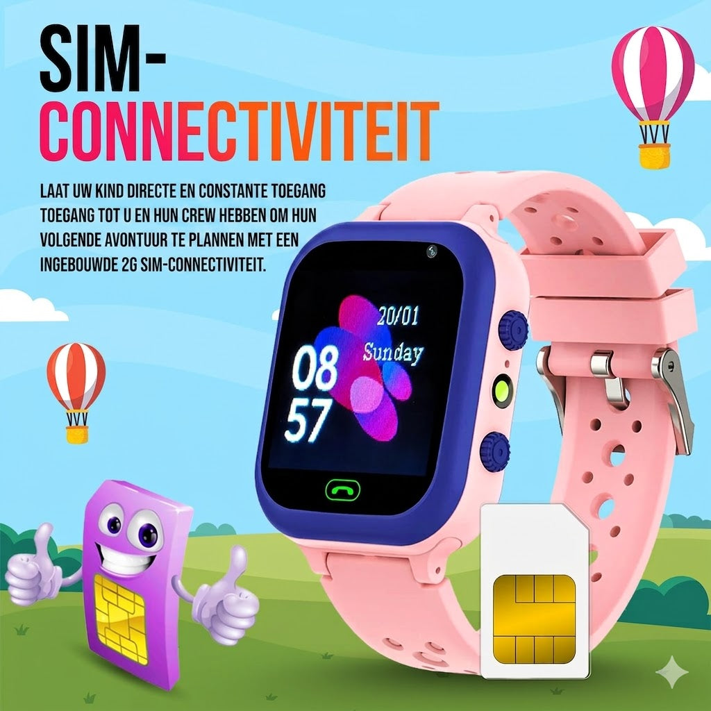 GPS-horloge voor kinderen - Waterdicht | Videobellen | Veiligheid