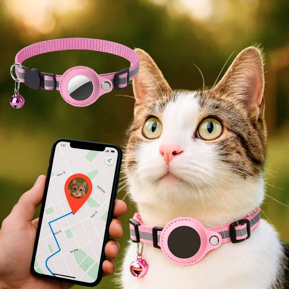 GPS-kattenband met reflecterend design