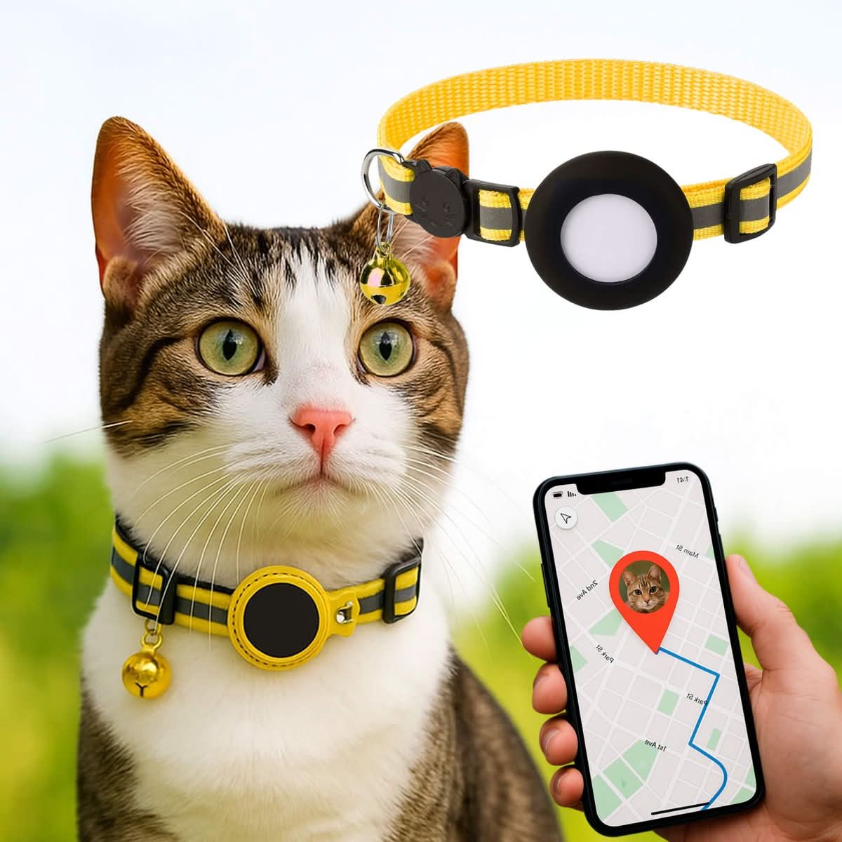 GPS-kattenband met reflecterend design