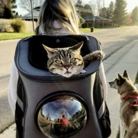 Grote kattenrugzak voor op reis met kijkraam