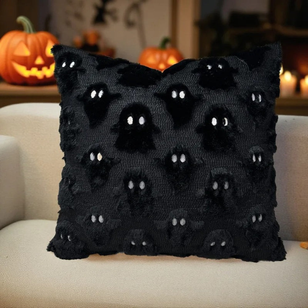 Halloween pluche kussenhoes met griezelige spoken