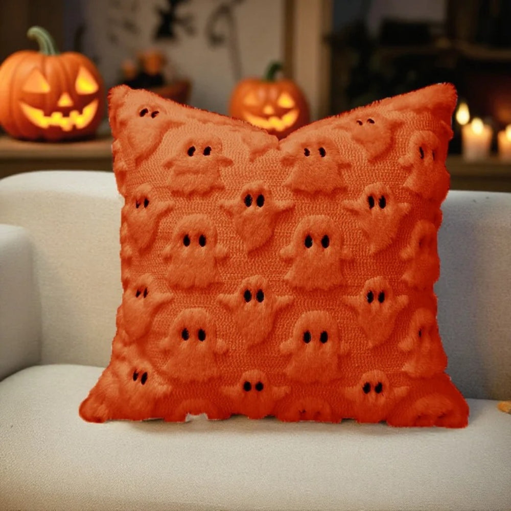 Halloween pluche kussenhoes met griezelige spoken