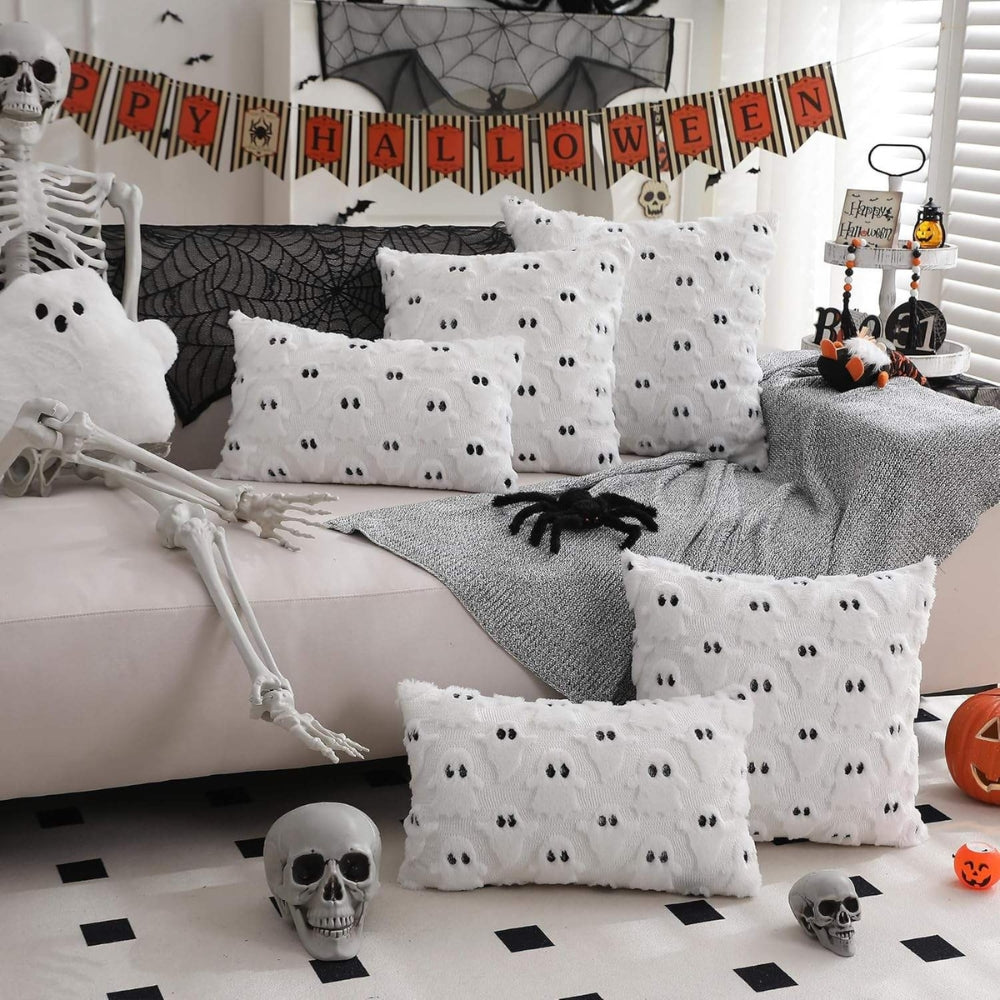 Halloween pluche kussenhoes met griezelige spoken