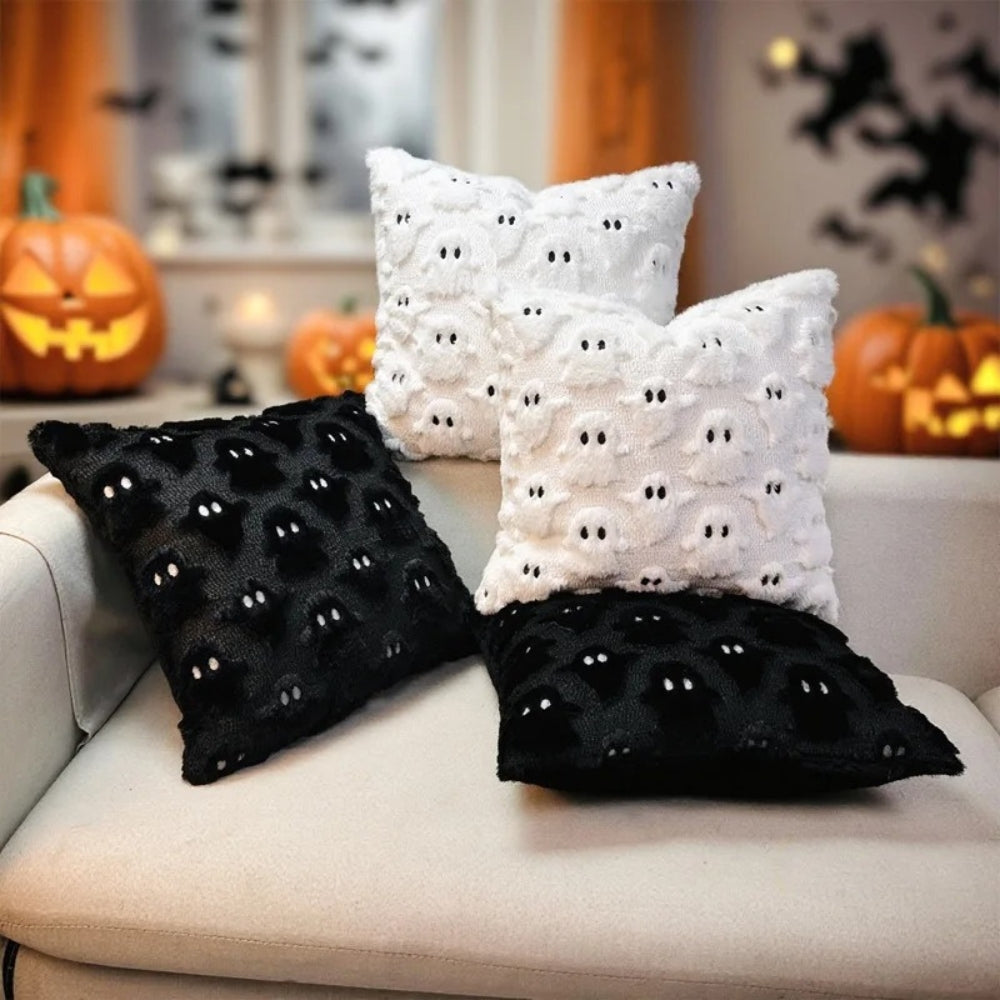 Halloween pluche kussenhoes met griezelige spoken