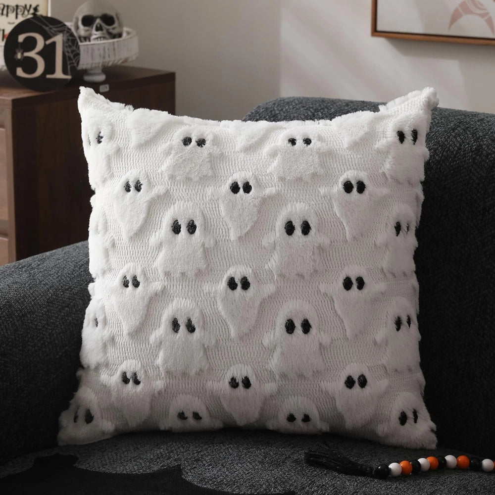 Halloween pluche kussenhoes met griezelige spoken