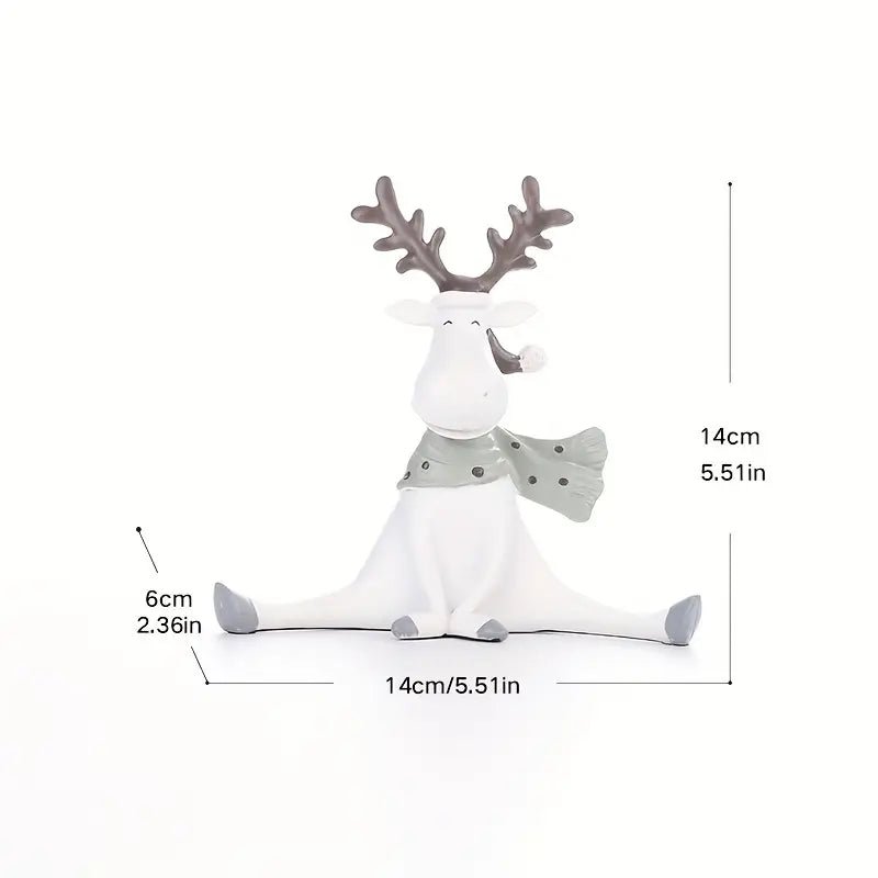 Handgemaakt rendierbeeldje met sjaal voor feestelijke kerstdecoratie