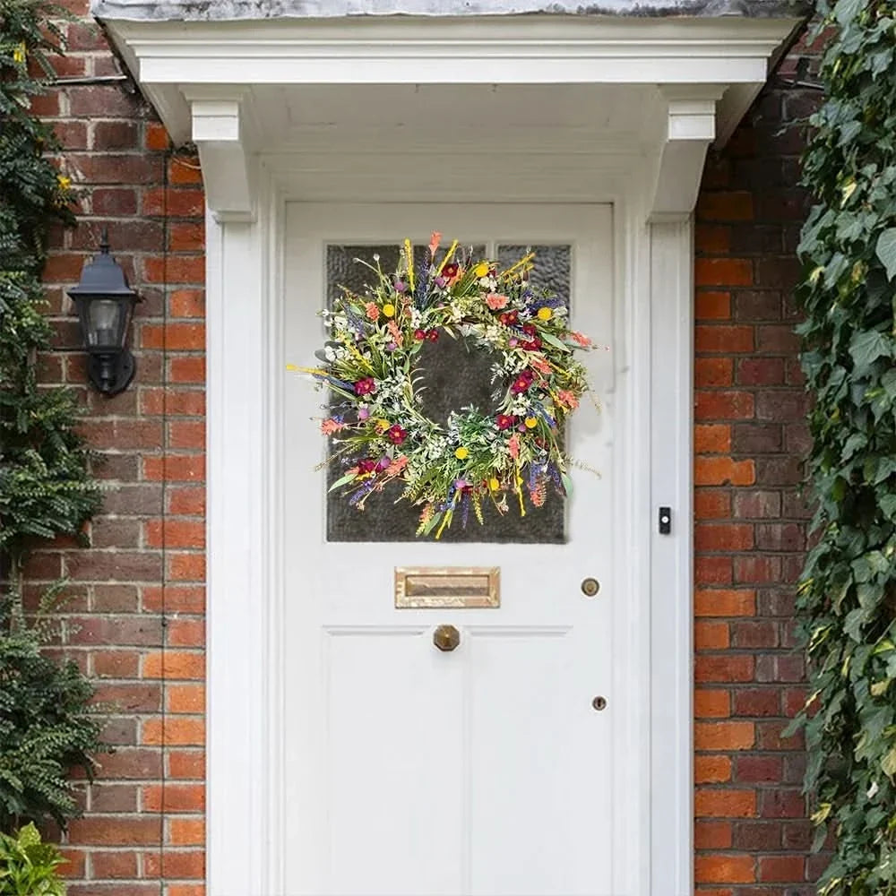 Handgemaakte bloemendeurkrans voor binnen en buiten