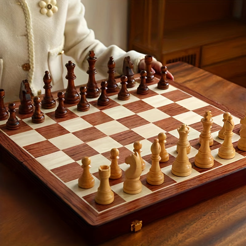 Handgemaakte Hoogwaardige Houten Schaakset voor Competitief Spel