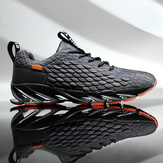 Hardloopschoenen voor heren met schokdemping en ademend bovenwerk van mesh – Sportieve sneakers met veters