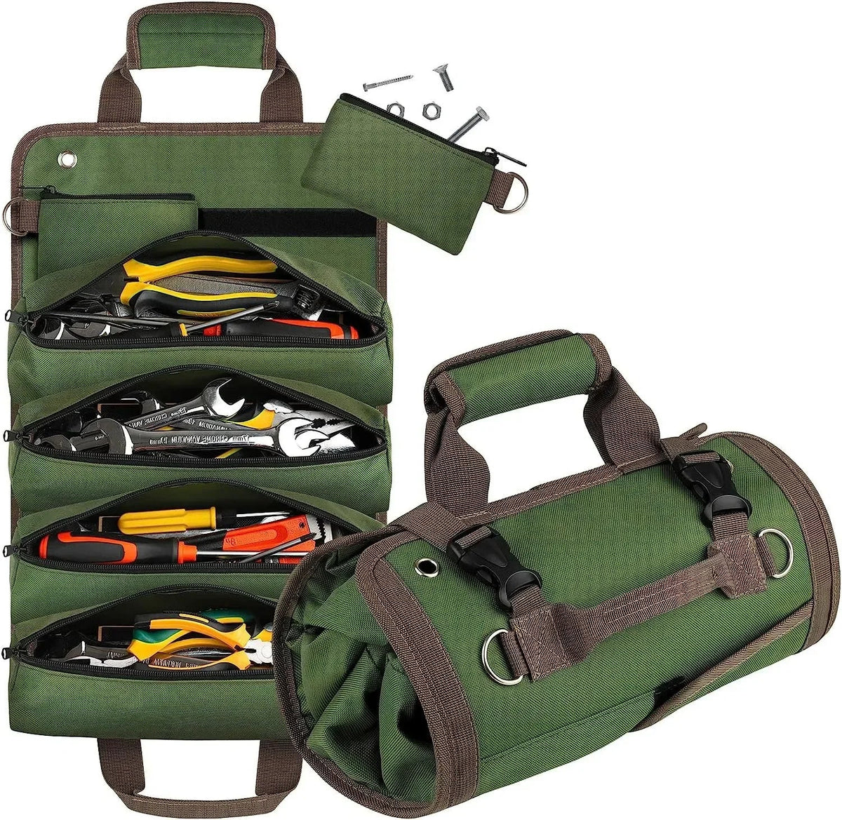 Heavy-duty oprolbare gereedschapstas organizer