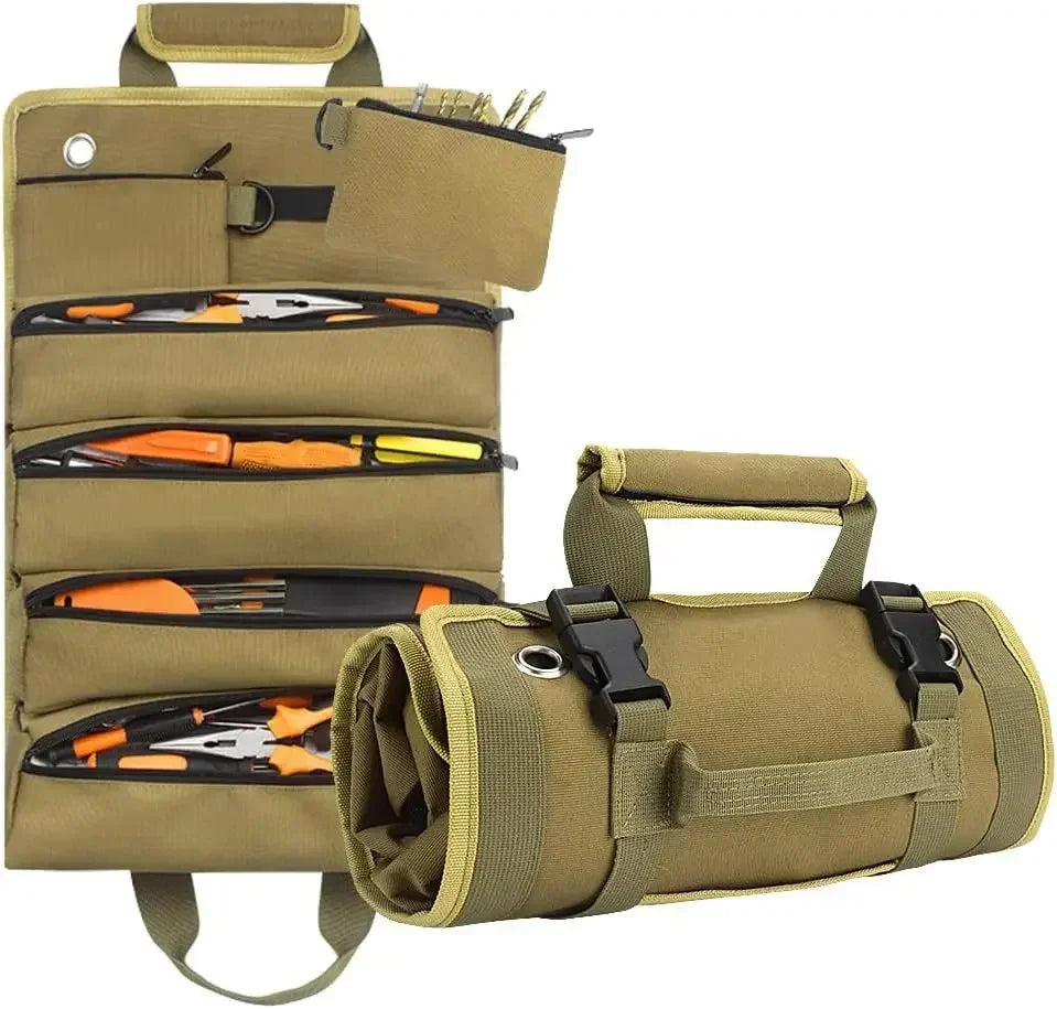 Heavy-duty oprolbare gereedschapstas organizer