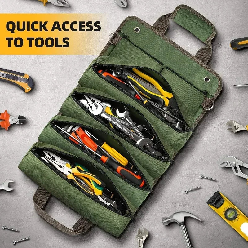 Heavy-duty oprolbare gereedschapstas organizer